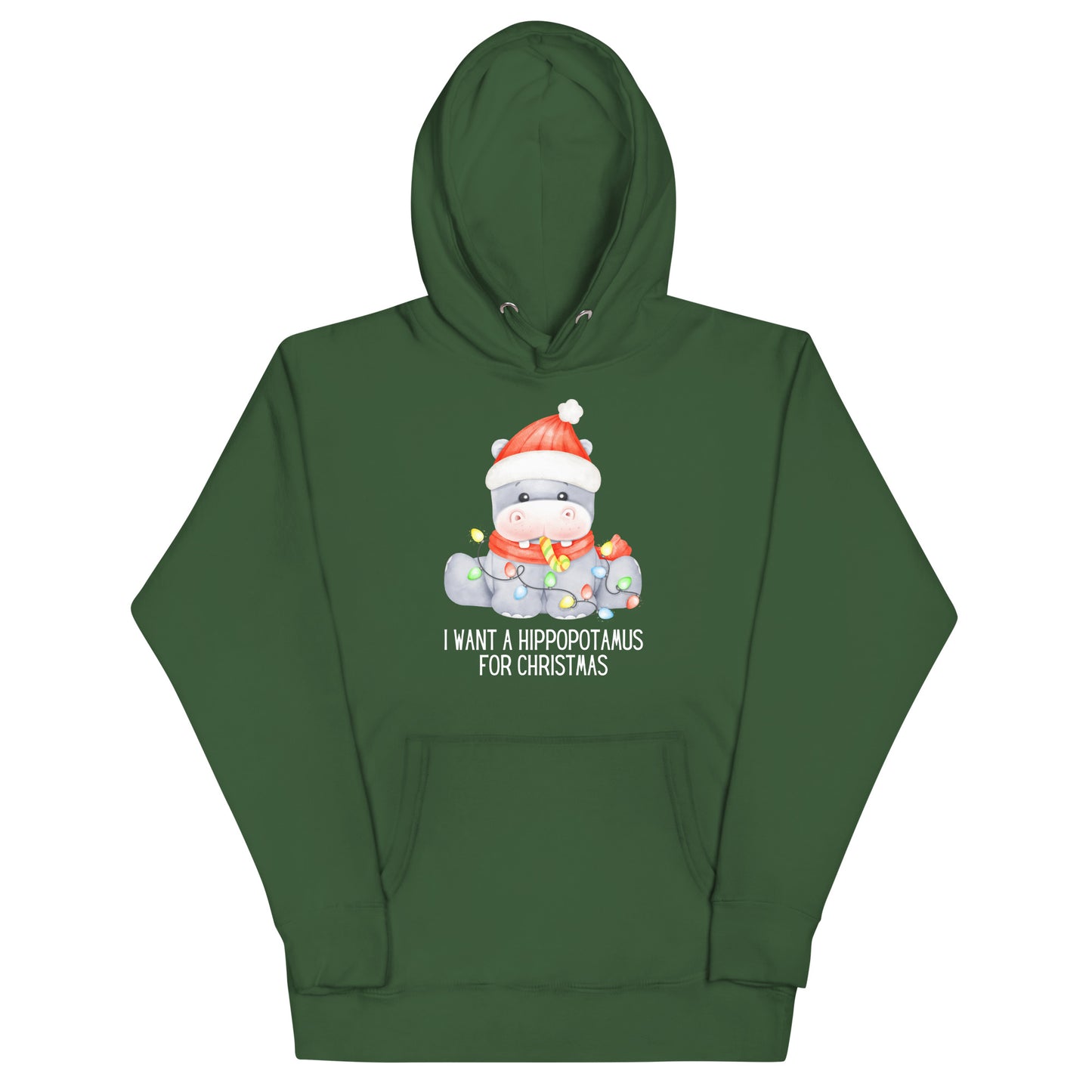 Hippopotamus For Christmas Unisex Hoodie